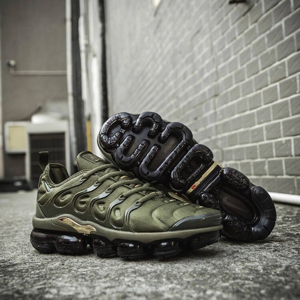 Olive Green Air VaporMax Plus Sneakers - Picture 6 of 10